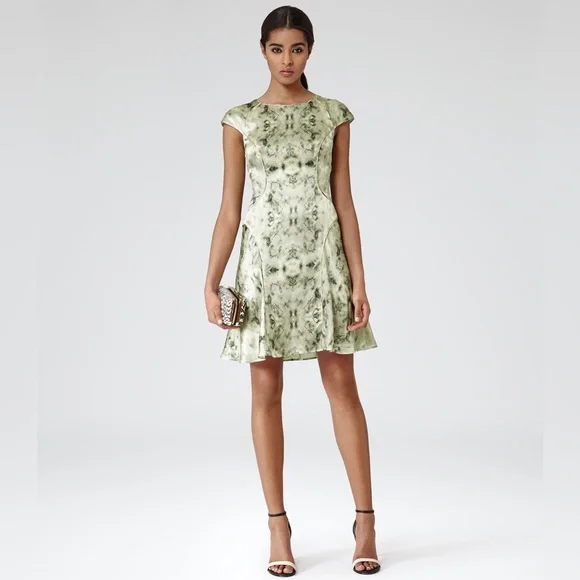 Reign Dresses | Reiss Skala Print Lime Green Silk Dress | Color: Green | Size: 4 | Littletikki's Closet